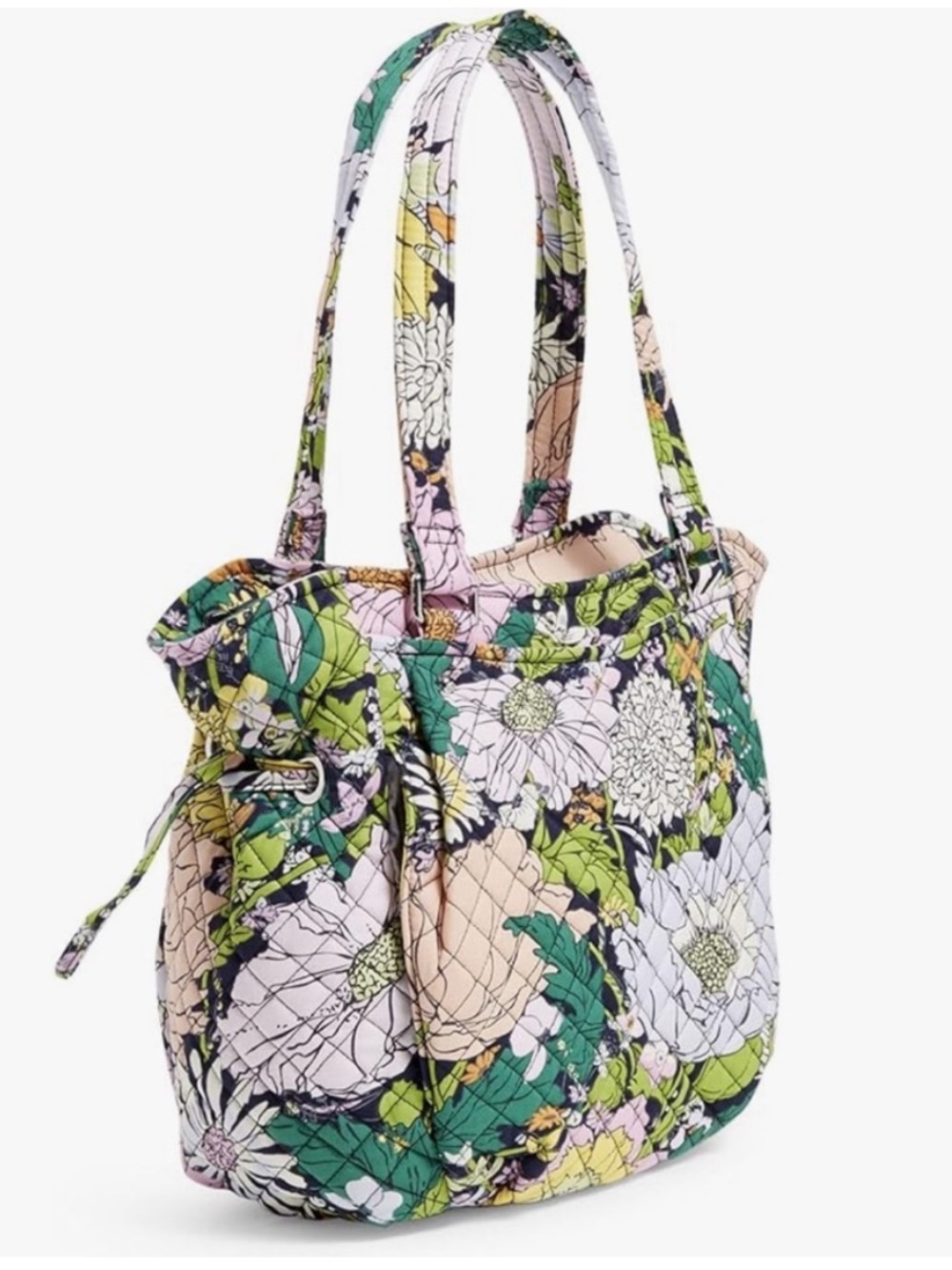 Vera Bradley Glenna Tote Bag
Satchel Quilted Floral Tote Bag in Green and Pink
